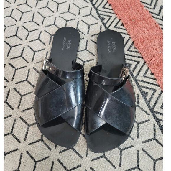 Melissa+Jason Wu Diane Vegan Slide Jelly in Black, sz 7 - Picture 6 of 16